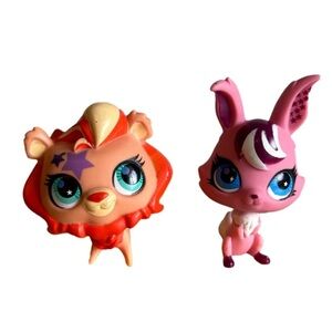 Littlest Pet Shop Bunny and Lion LPS lot of 2